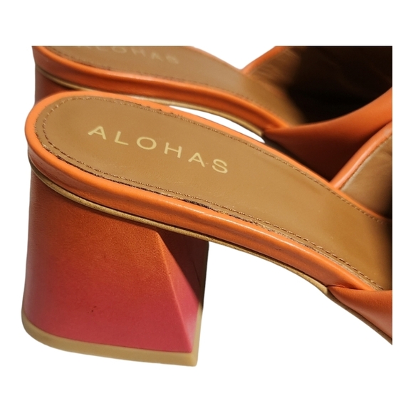 Alohas Brushed Degradé in Pomelo Orange Leather Sandals EU 39 - Picture 5 of 15